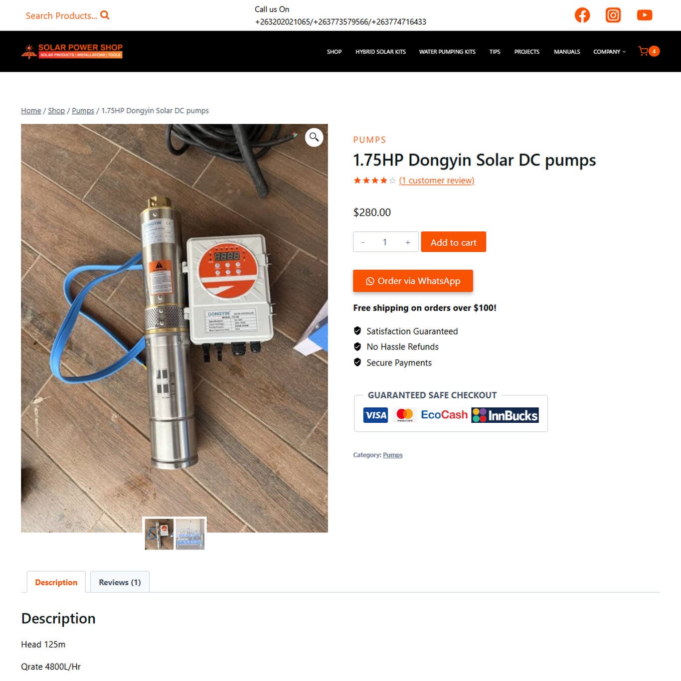 Makuruwan showcase Solar Power Shop website project